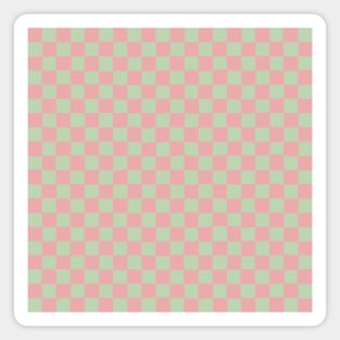 Wonky Checkerboard, Pink and Green Magnet